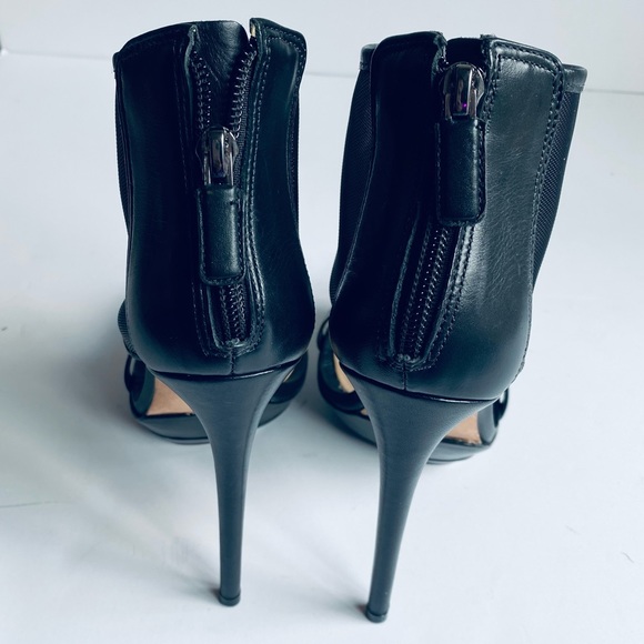 BCBGmaxazria Black Ferned Mesh Cuff Sandals Platforms - Picture 5 of 8